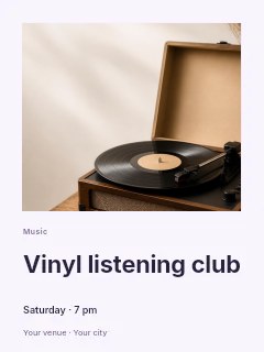 Vintage turntable playing vinyl record in Vinyl listening club · Gallery editorial