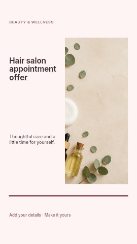 Hair salon appointment offer instagram story template