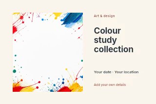 Colour study collection postcard template · Horizontal photo dialogue