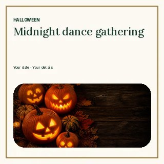 Midnight dance gathering · Framed serif social media post template