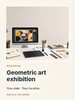 Geometric art exhibition invitation template · Gallery editorial