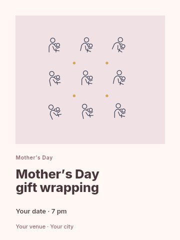 Mother and child embrace · Scattered Pattern in Mother’s Day gift wrapping poster template