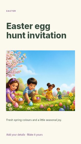Easter egg hunt invitation instagram story template