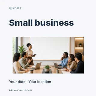 Small business, big heart social media post template · Modern programme