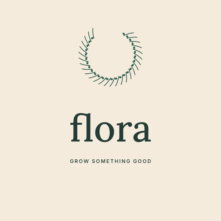 Eucalyptus wreath · open top with 28 leaves in Flora · Botanical logo