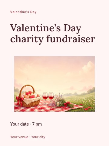 Valentine’s Day charity fundraiser invitation template