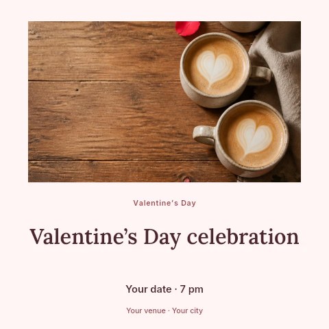 Valentine’s Day celebration social media post template