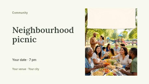 Neighbourhood picnic banner template
