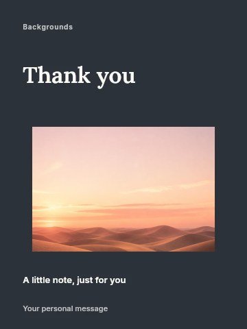 Sunset over smooth sand dunes in Minimal business announcement greeting card template