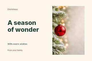 Winter wonderland Christmas photo layout postcard template · Horizontal photo dialogue