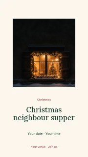 Christmas neighbour supper instagram story template · Picture window