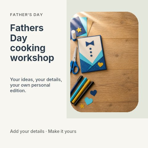 Fathers Day cooking workshop social media post template