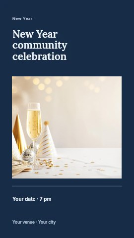 New Year community celebration instagram story template