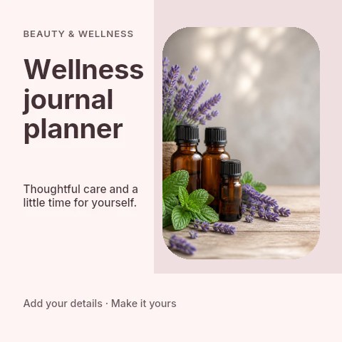 Wellness journal planner social media post template