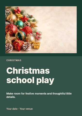 Christmas school play flyer template