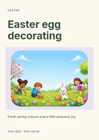 Easter egg decorating flyer template