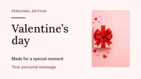 Valentine’s Day presentation cover template · Horizontal photo dialogue