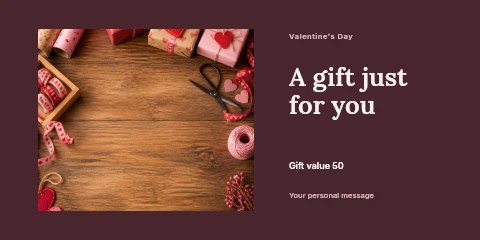 Valentine’s Day gift wrapping gift voucher template