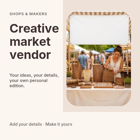 Creative market vendor social media post template