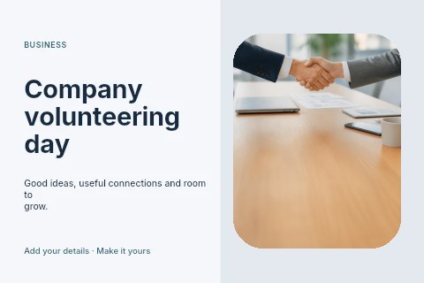 Company volunteering day postcard template