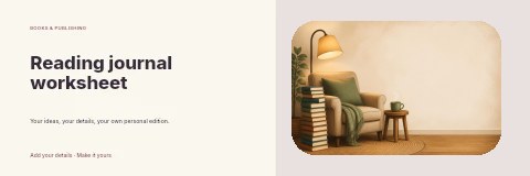 Reading journal worksheet banner template