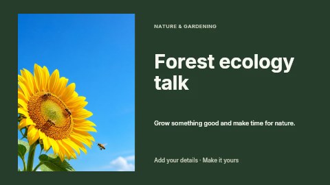 Forest ecology talk youtube thumbnail template
