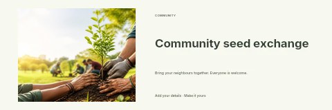 Community seed exchange banner template