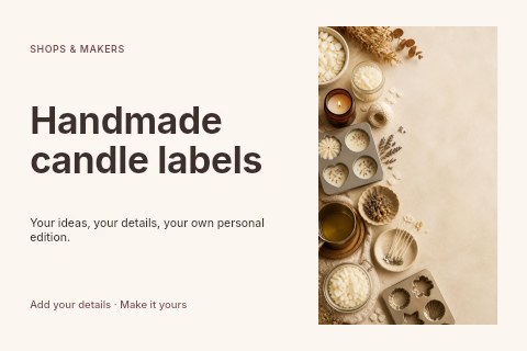 Handmade candle labels postcard template