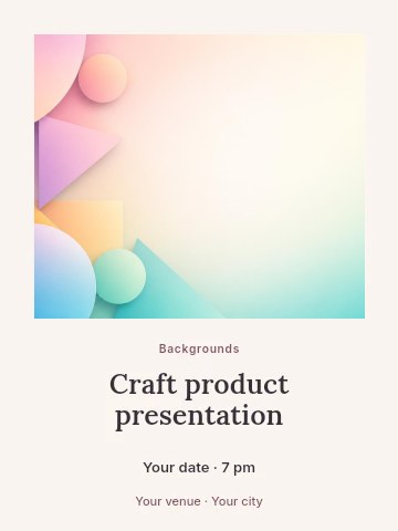 Soft Pastel Geometric Shapes Background in Craft product presentation poster template