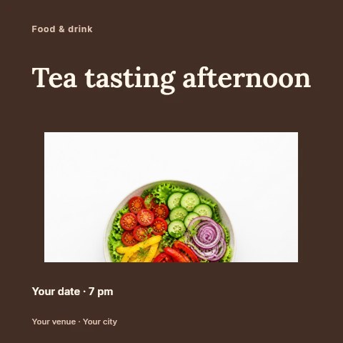 Tea tasting afternoon social media post template