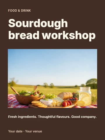 Sourdough bread workshop invitation template