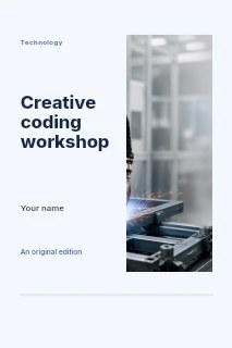 Creative coding workshop book cover template · Split portrait