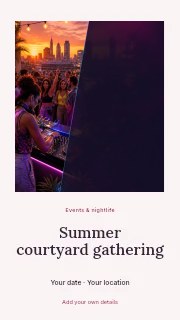 Rooftop DJ Party at Sunset in Summer courtyard gathering · Quiet photo gallery