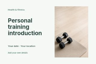 Personal training introduction · Horizontal photo dialogue