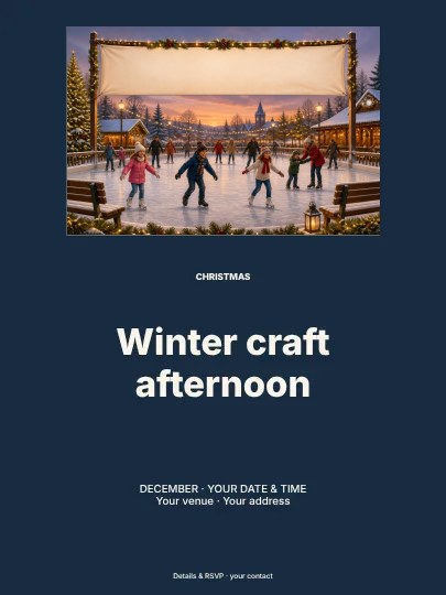 Winter craft afternoon · Gallery poster template