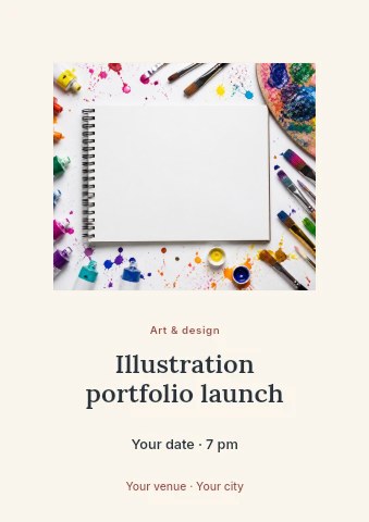 Illustration portfolio launch flyer template