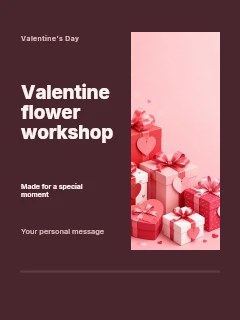 Valentine flower workshop invitation template · Split portrait