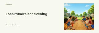 Local fundraiser evening banner template · Horizontal photo dialogue