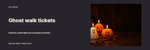 Ghost walk tickets banner template