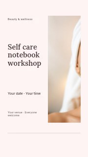 Self care notebook workshop instagram story template · Split portrait