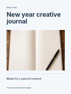 New Year creative journal greeting card template · Title & photograph
