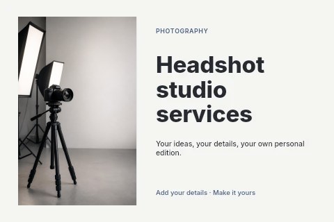 Headshot studio services postcard template
