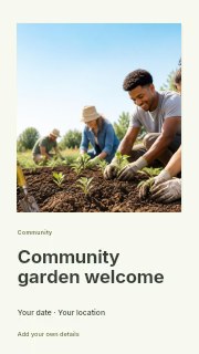 Community garden welcome instagram story template · Gallery editorial