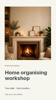 Home organising workshop instagram story template · Gallery editorial