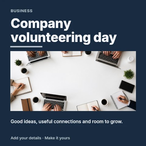 Company volunteering day social media post template