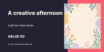 A creative afternoon · Bold gift voucher template