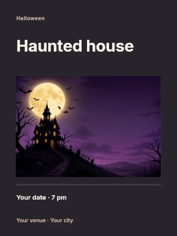 Haunted house poster template