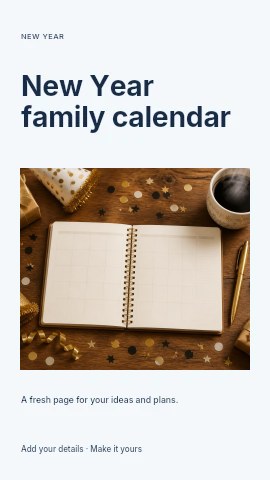 New Year family calendar instagram story template