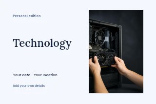 Technology postcard template · Horizontal photo dialogue