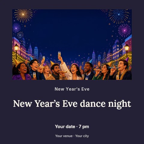 New Year’s Eve dance night social media post template